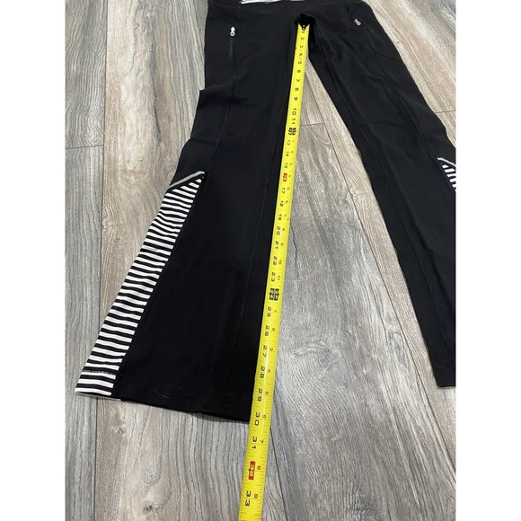Lululemon Run Ice Queen Flare Pants Black White Stripe Size 4 - Picture 6 of 12